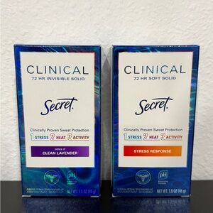 Nwt Clinical Secret Deodorant Set of 2